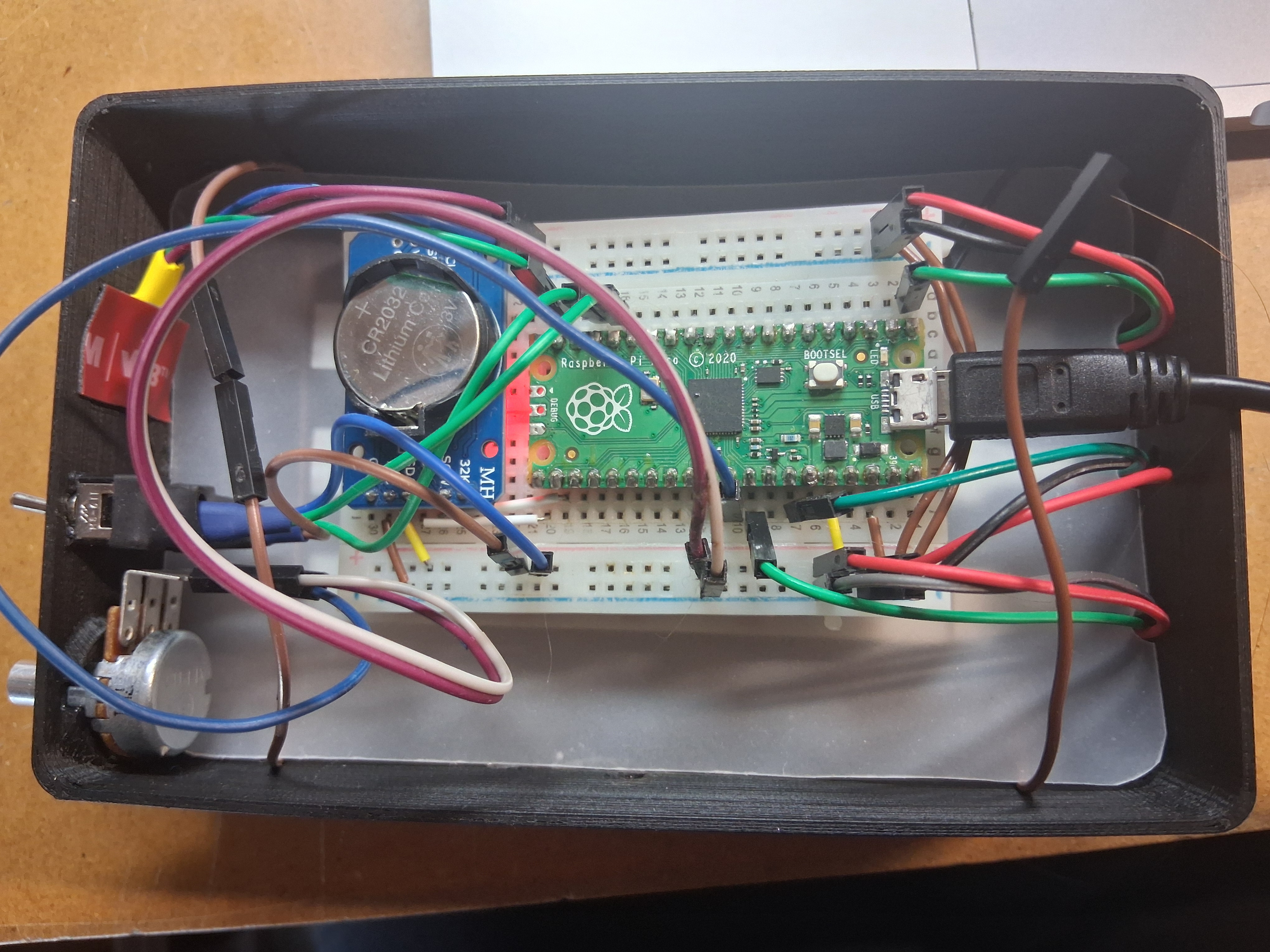breadboard with a modules and wires