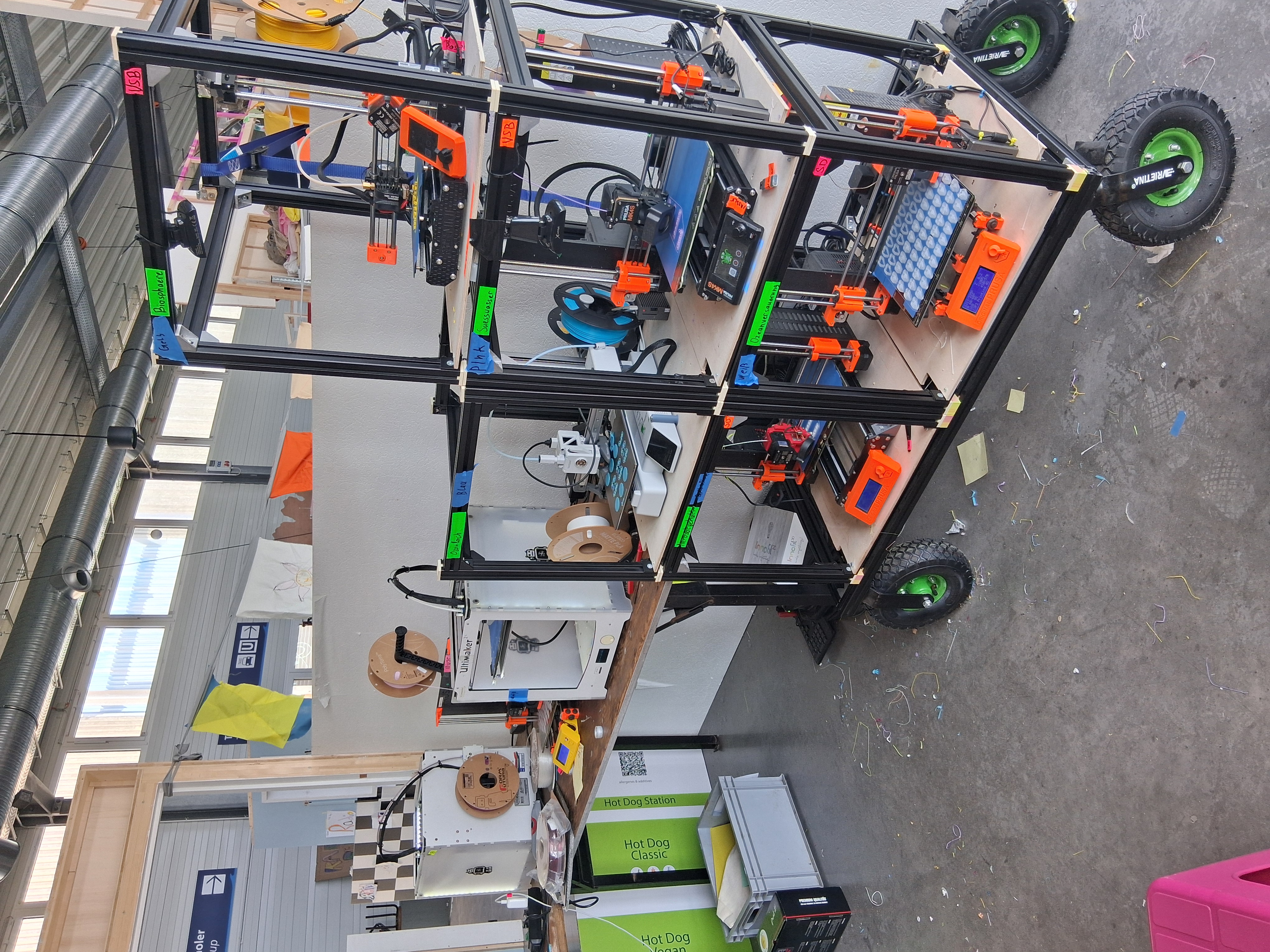 a Picture of eight 3D-Printers